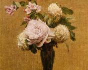 Vase of Peonies and Snowballs - 亨利·方丹·拉图尔